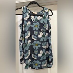LOFT Floral Sleeveless Tank Top Blouse Size XS